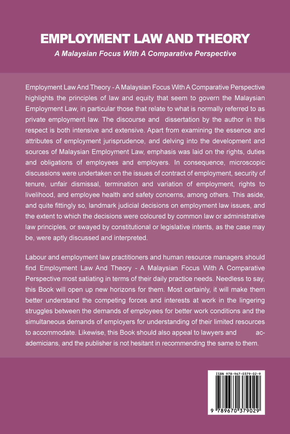 Employment Law And Theory A Malaysian Focus With A Comparative Perspective - Image 5