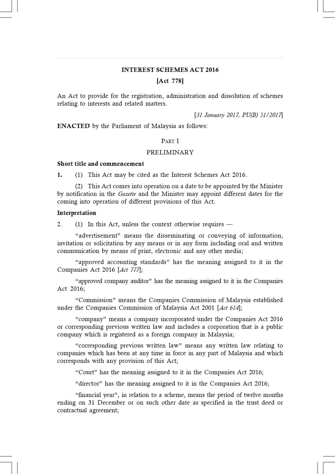 Interest Schemes Act 2016 [Act 778] and Interest Schemes Regulations 2017 - Image 3
