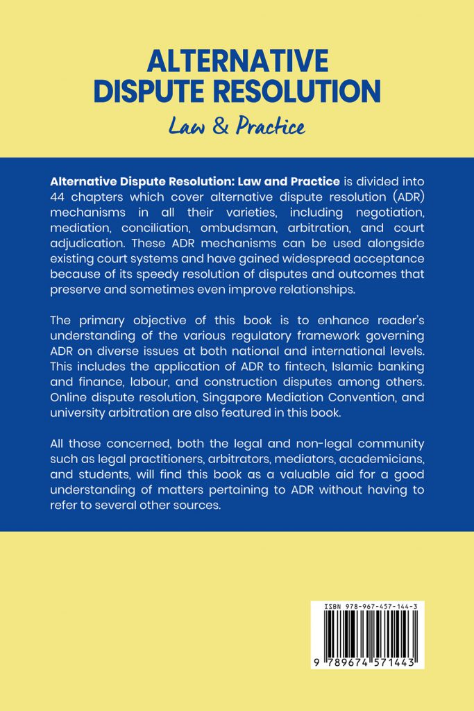 Alternative Dispute Resolution Law & Practice – CLJ Book Store